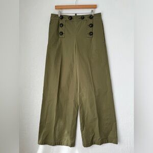 DSQUARED2 womens green wide leg high waist Sailor Trousers size IT 44 US 8